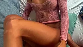 Fitness model in tight dress craves cock and begs neighbor to come over for homemade fun