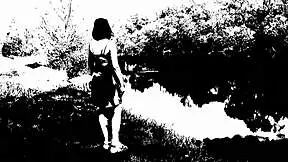 Sweet Brunette Flashes Natural Tits and Legs in Close-Up Fetish Video