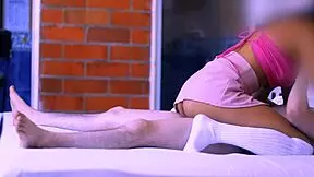 Shy petite Indian aunt and young college companion escape to hotel motel