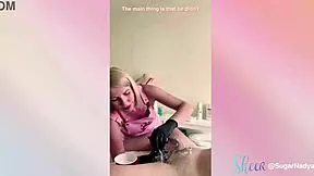 He let a Russian blonde nurse near his cock, and she made him finish hard?