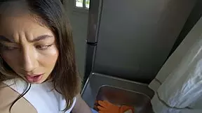 I roleplayed as the boss and fucked that poor Latina servant in the ass hard