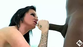 Sexy brunette slut, ready for interracial pounding? Take it in cowgirl!