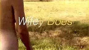 Young wife takes her first nude walk, flashing big tits boldly in public outdoor adventure