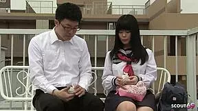 I seduced my petite Japanese virgin classmate to uncensored defloration.