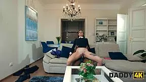 Look, Wednesday’s cheating on her boyfriend with a huge black cock. She’s such a slut with that shaved pussy.