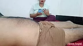 Step-daughter seduces step-father eagerly