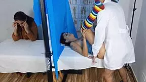mother-in-law brings innocent stepdaughter to hospital for checkup, unaware gynecologist performs taboo acts with blowjob and foursome