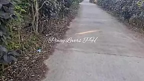 Pinay asian teen 18+ fucks in public near the road