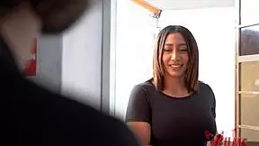 Latina teen deepthroats huge cock and gets pussy slapped 😈