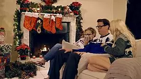 Teens in devil and nurse outfits fucking their lucky stepbro dressed as Jason Myers