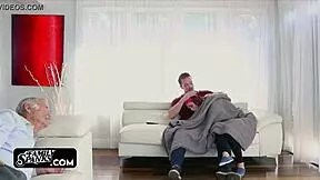 Hey, why are these horny step siblings banging bareback next to their sleeping grandpa?