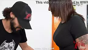 Latina teen deepthroats huge cock and gets pussy slapped 😈