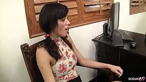 black monster cock slamming dirty petite 18+ teen with small tits after lesson! 😱