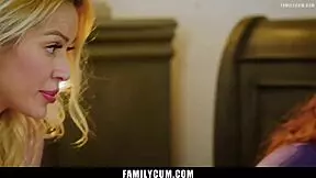 Stepmom and stepaunt teach teen to suck and fuck cock.