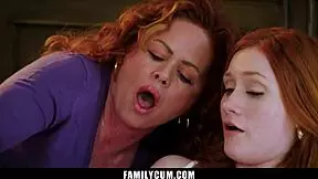 Stepmom and stepaunt teach teen to suck and fuck cock.