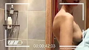 ugly face chick fingers herself in foamy bathtub