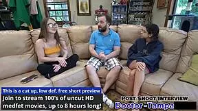 I felt so relaxed with Dr. Tampa during gynecology exam with Mira Monroe. Her small 18+ tits and glasses made it special.