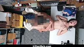 The loss prevention officer punishes the shoplifter with rough fucking, blowjob, and riding in the office, ensuring she never steals again - lifterhub