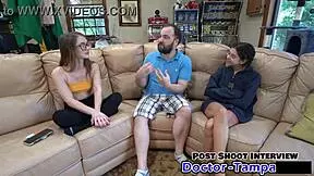 I felt so relaxed with Dr. Tampa during gynecology exam with Mira Monroe. Her small 18+ tits and glasses made it special.