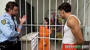 Jail slut Ava sucks and fucks for freedom call! 😈