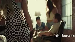 y2k teens riding in crazy threesomes