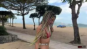 Story of a Rastafarian girl craving anal after smoking in public