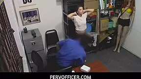 pervofficer - brunette teen ava eden fucks to avoid stealing punishment