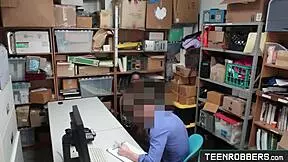 Teenrobbers Guard Fucks Young Ebony Shoplifter Daya Knight in Secret Office