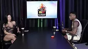 measuring hot brunette's ass in sheer red lingerie!