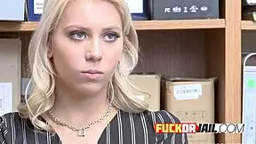 Does this naughty blonde get bred by the horny muscled investigator?