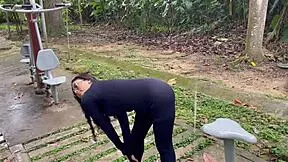 Encounter with a stranger in a public park adventure