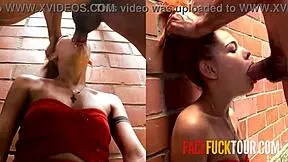 Latina Waitress Messes Up And Gets Rough Face Fucking For Facial!