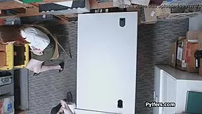 Cute redhead thief caught and drilled by mall security 😈