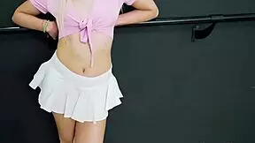 Blonde kinky coed starlette rubs wet twat hard!