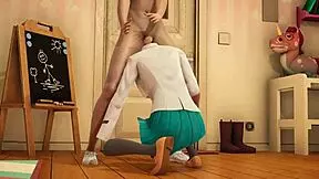 toru hagakure in uniform gets blowjob, missionary, doggystyle, and cum in full movie