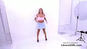 Young Girl in Casting with Pierced Nipples