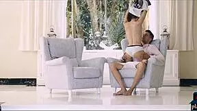 Petite Russian Teen Boldly Sucks Big Cock