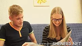 Stylish nerd dominates in hardcore banging action. Watch the intense doggystyle!