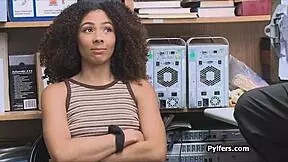 Frizzy Haired Ebony Teen 18+ Sucks Patrolman’s Dick on Hidden Cam