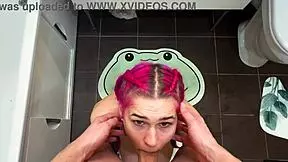 she got stuck in the washing machine, and now this young 18+ babe moans in a steamy pov clip.