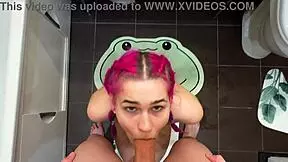 she got stuck in the washing machine, and now this young 18+ babe moans in a steamy pov clip.