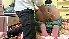 Indian Rashmika tightly fucks neighbor boy with real Hindi talk 😏