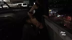 Miroslava lets stranger lick her pussy in parking lot