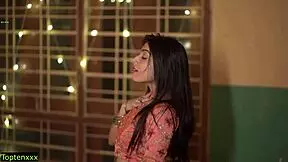 The cute indian teen enjoys sex with a monster cock.