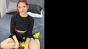 Is this alt emo goth teen 18+ big booty Latina slut on the casting couch?