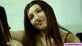 Hey, teen brunette gets licked and facesat by cute bestfriend