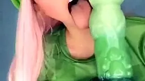 Cute teen lesbians engage in anal assfucking.