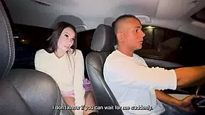 uber driver fucks my tight wet pink pussy with big bbc cum in mouth