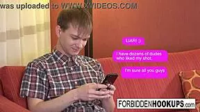 Big Boobed Babe Sucks Step-Brother's Fat Cock Hard