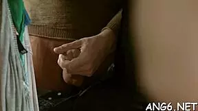 Boldly hammering petite beauty's tight wet pussy with intense fucking